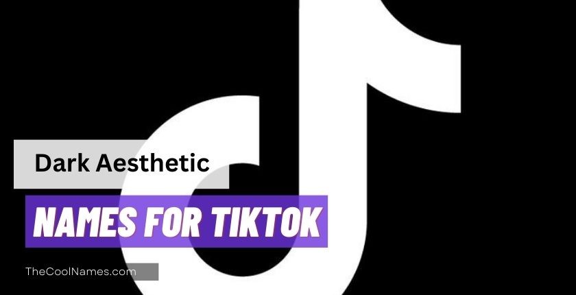 Dark Aesthetic Names for Tiktok