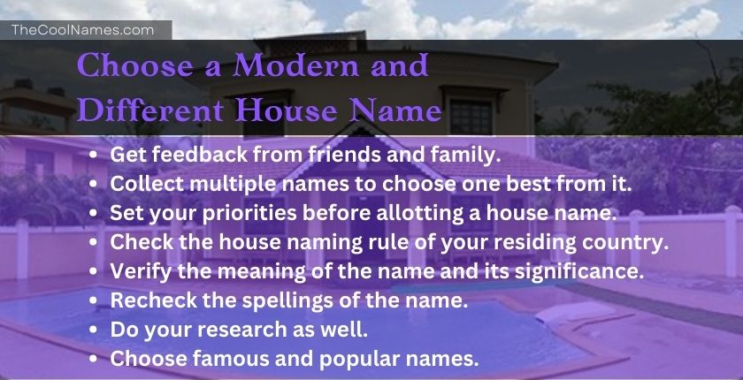 Choose a Modern and Different House Name