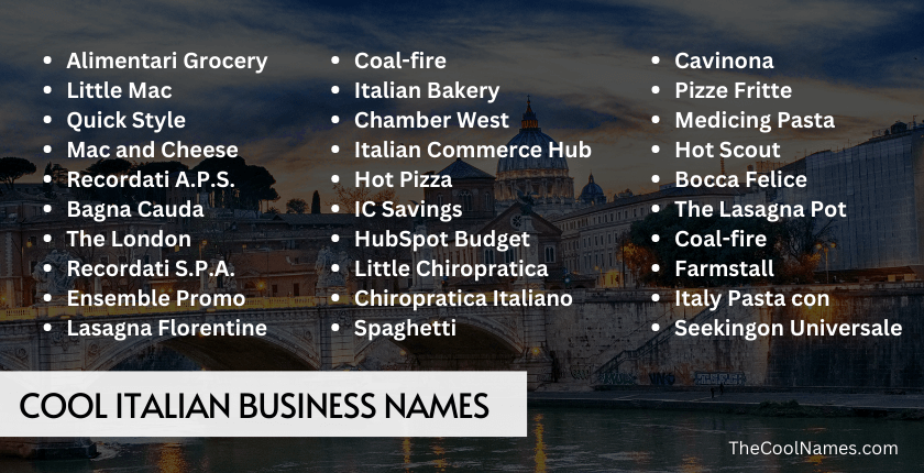 Cool Italian Business Names