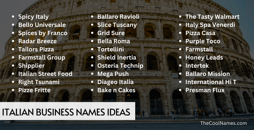 Italian Business Names ideas