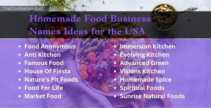 Homemade Food Business Names Ideas for the USA