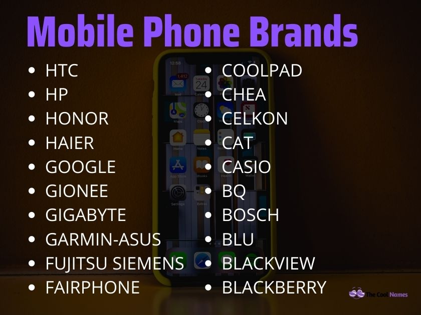 Mobile Phone Brand Names