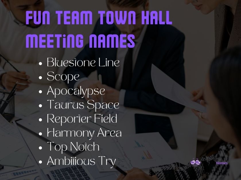 Fun Team Town Hall  Meeting Names