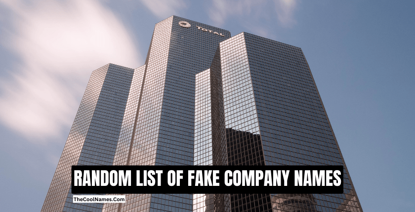 RANDOM LIST OF FAKE COMPANY NAMES