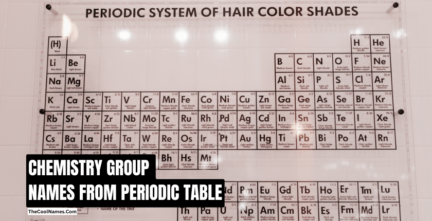 CHEMISTRY GROUP NAMES FROM PERIODIC TABLE