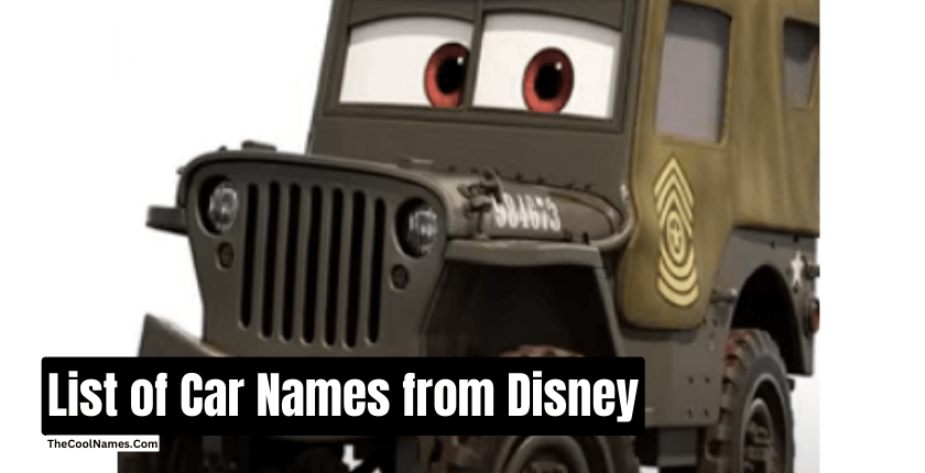 List of Car Names from Disney 1
